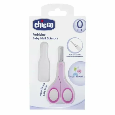 CHICCO CISEAUX LIGHT ROSE AVEC ETUI PROTECTEUR