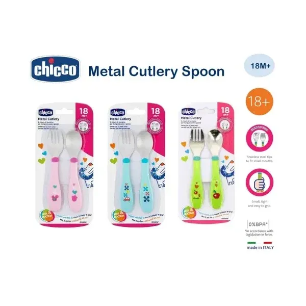 CHICCO COUVERTS BEBE INOX 18M+