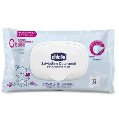 CHICCO LINGETTES NETTOYANTES PEAUX SENSIBLES 72 PIECES