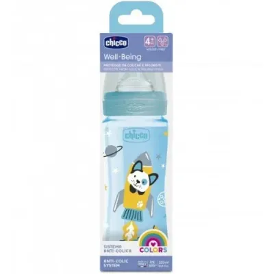 Chicco Biberon Well-Being  330ml . Tétine silicone 4M+