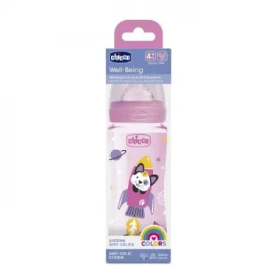 Chicco Biberon Well-Being  330ml . Tétine silicone 4M+