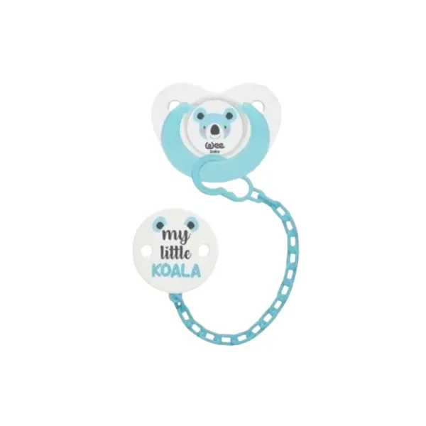 WEE BABY SUCETTE AVEC CHAINE BLEU 0-6M
