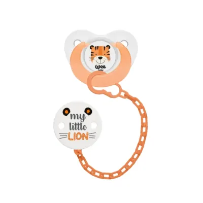 WEE BABY SUCETTE AVEC CHAINE ORANGE 6-18M