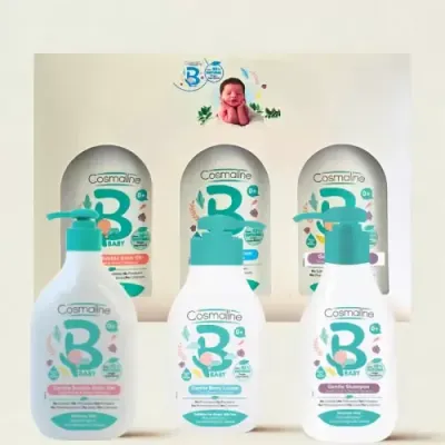 COSMALINE BEBE SOIN QUOTIDIEN (BODY LOTION+BUBBLE BATH GEL+GENTLE SHAMPO)