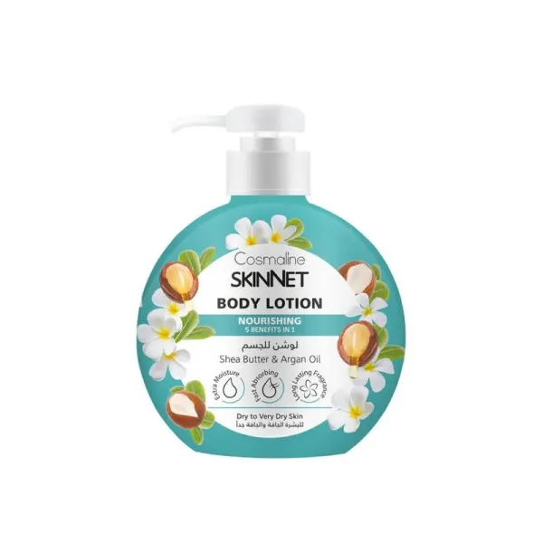 COSMALINE SKINNET LAIT CORPS NOURRISSANT AU BEURRE DE KARITE ET A L'HUILE D'ARGAN 400ML