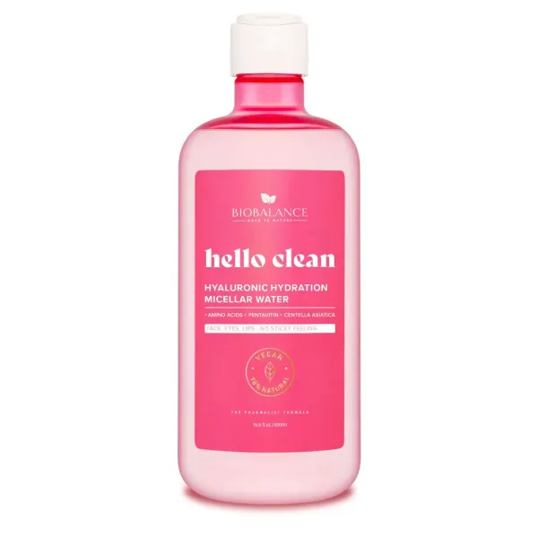 BIOBALANCE HELLO CLEAN EAU MICELLAIRE HYDRATANTE HYALURONIQUE 500ML