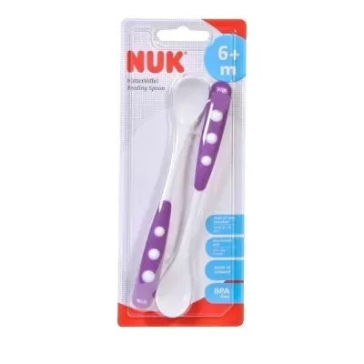 NUK 2 CUILLERES EN SILICONE 6M+