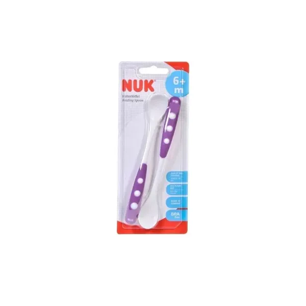 NUK 2 CUILLERES EN SILICONE 6M+
