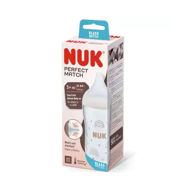 NUK PERFECT MATCH BIBERON EN VERRE 3M+ 230ML