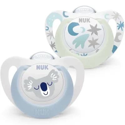 NUK SUCETTE STAR NIGHT EN SILICONE 0-6M