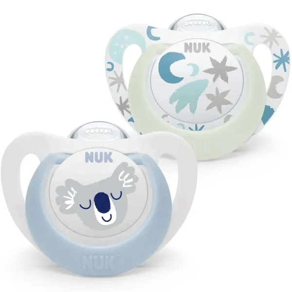 NUK SUCETTE STAR NIGHT EN SILICONE 0-6M
