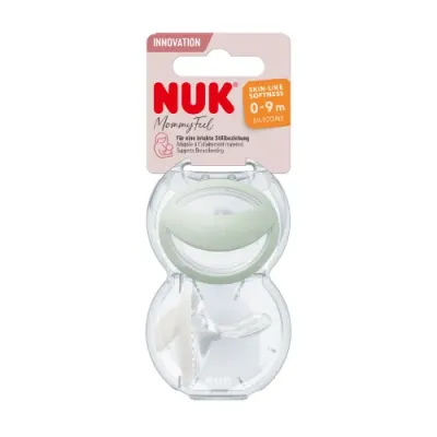 NUK 2 SUCETTES EN SILICONE MOMMYFEEL 0-9M AVEC BOITE