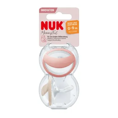 NUK 2 SUCETTES EN SILICONE MOMMYFEEL 0-9M AVEC BOITE