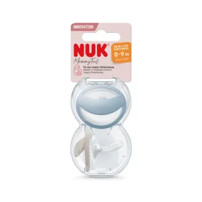 NUK 2 SUCETTES EN SILICONE MOMMYFEEL 0-9M AVEC BOITE