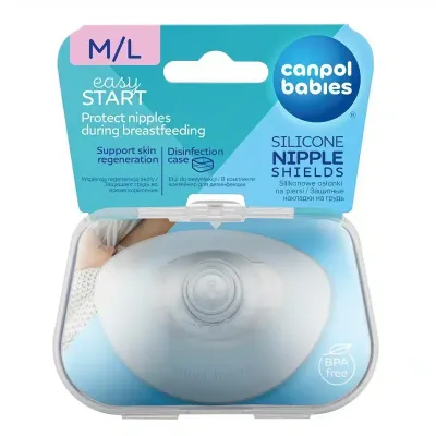 CANPOL BABIES PROTÈGE MAMELON EN SILICONE "M/L" BT/2 REF 18/603