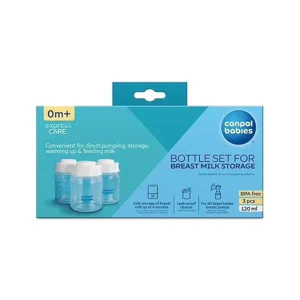 CANPOL ENSEMBLE DE POTS POUR LA CONSERVATION DU LAIT MATERNEL, 3X120ML 35/235