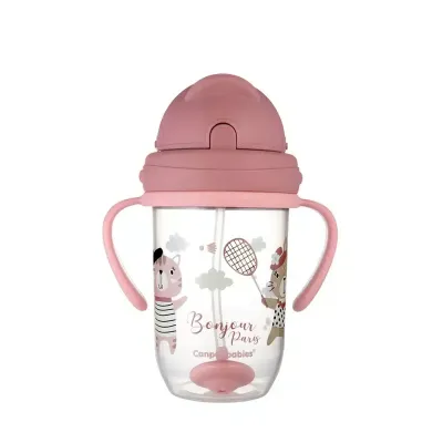 CANPOL BABIES TASSE AVEC PAILLE BONJOUR PARIS ROUGE 270 ML 56/607