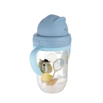 CANPOL BABIES TASSE AVEC PAILLE BONJOUR PARIS BLEU 270 ML 56/607