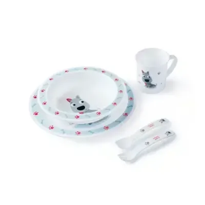 CANPOL BABIES SET REPAS 5P TURQUOISE HAPPY ANIMALS 4/401