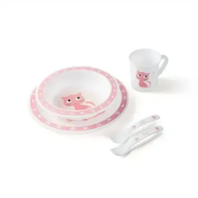 CANPOL BABIES SET REPAS 5P TURQUOISE HAPPY ANIMALS 4/401