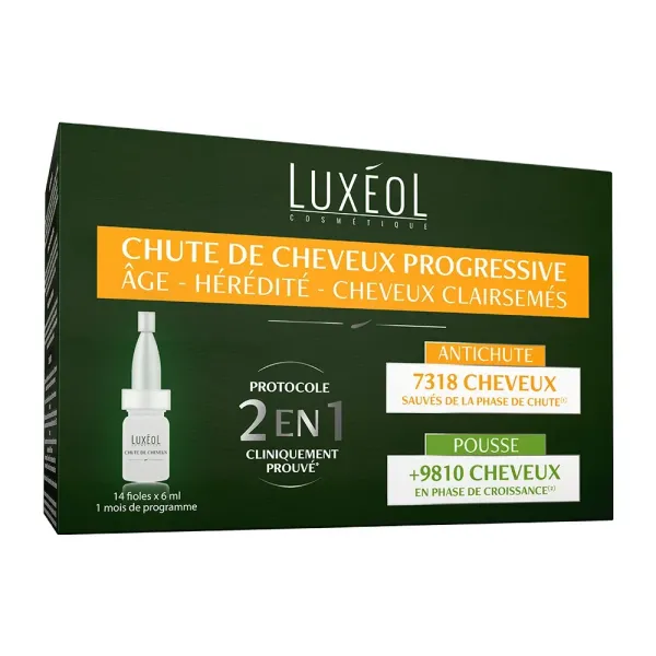 LUXEOL CHUTE DE CHEVEUX PROGRESSIVE 2EN1 14*6ML