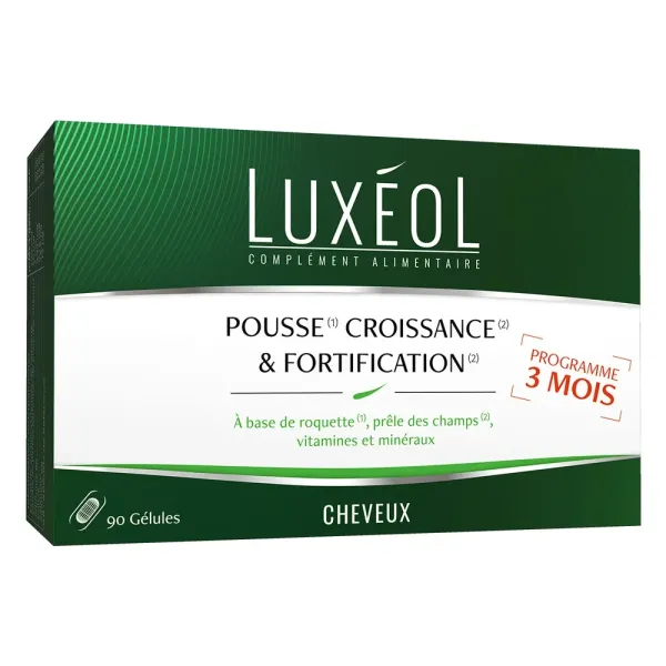 LUXEOL POUSSE. CROISSANCE & FORTIFICATION CHEVEUX 90 GELULES