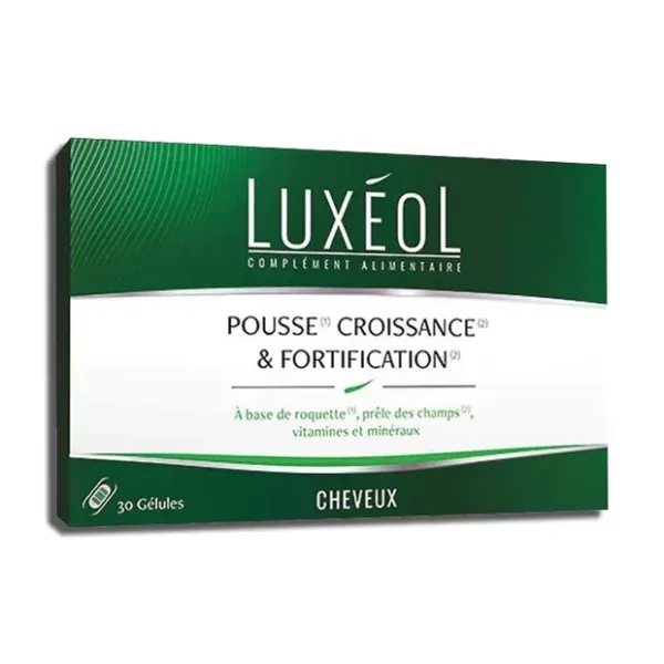 LUXEOL COMPLEMENT ALIMENTAIRE POUR CHEVEUX POUSSE CROISSANCE FORTIFICATION 30 GELULES
