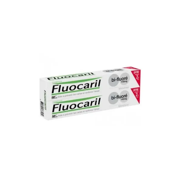 FLUOCARIL DENTIFRICE BLANCHEUR BI-FLUORE LOT DE 2 X 75 ML