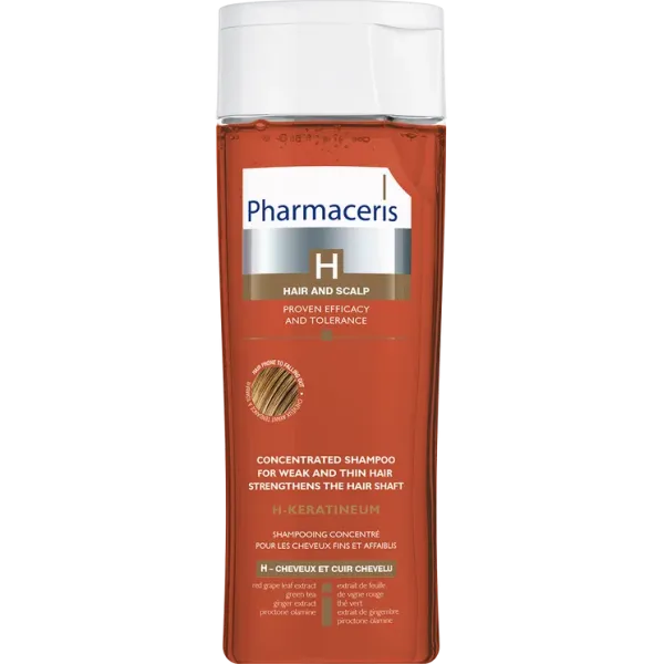 PHARMACERIS SHAMPOOING CHEVEUX FINS ET AFFAIBLIS H-KERATINEUM 250 ML