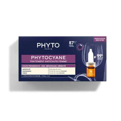 PHYTO PHYTOCYANE TRAITEMENT ANTI-CHUTE PROGRESSIVE FEMME 12*5ML