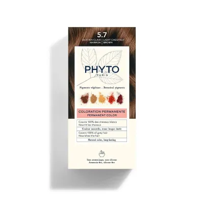 PHYTO PHYTOCOLOR COULEUR SOIN 5.7 CHATAIN CLAIR MARRON 1 KIT