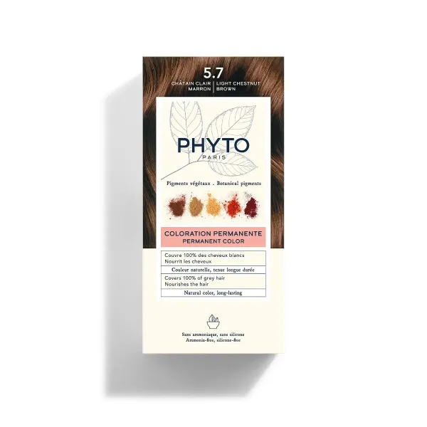 PHYTO PHYTOCOLOR COULEUR SOIN 5.7 CHATAIN CLAIR MARRON 1 KIT