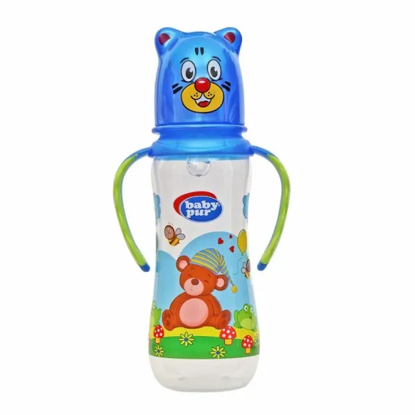 BABY PUR BIBERON SAFARI STANDARD AVEC COUVERCLE ET ANSES 250ML