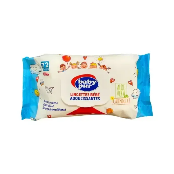 BABY PUR LINGETTES BEBE ADOUCISSANTES 0M+ 72 PIECES