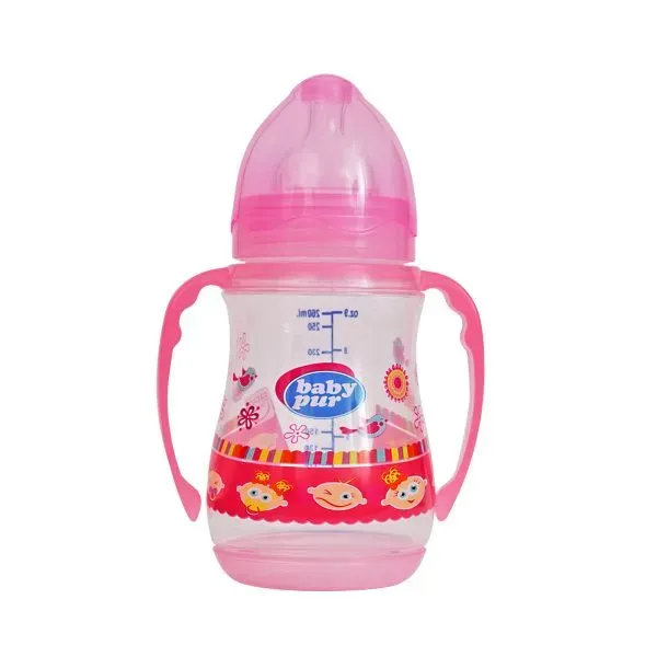 BABY PUR BIBERON PP PASTEL LARGE COUVERCLE AVEC ANSES 250ML