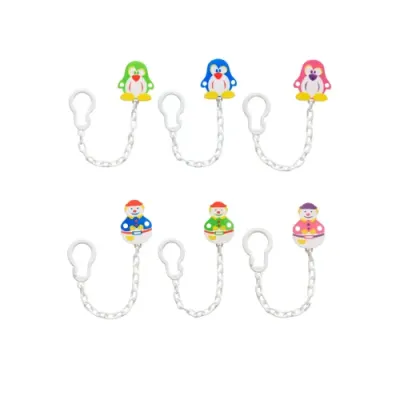 BABY PUR ATTACHE SUCETTE 0M+  PINGOUIN ET CLOWN