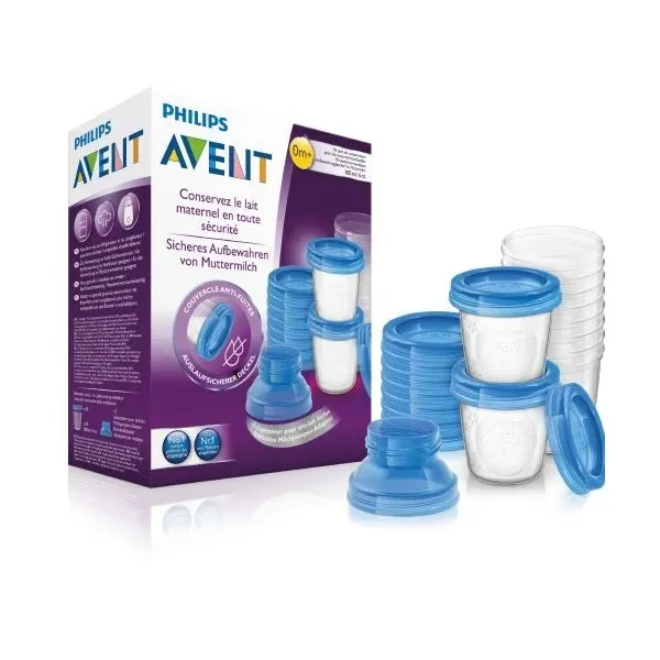 AVENT BOITE DE CONSERVATION LAIT MATERNEL REUTILISABLES 10X180ML