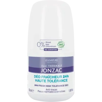 JONZAC DEO FRAICHEUR 24H ANTI TRACES PEAUX NORMALES A SENSIBLES 50ML