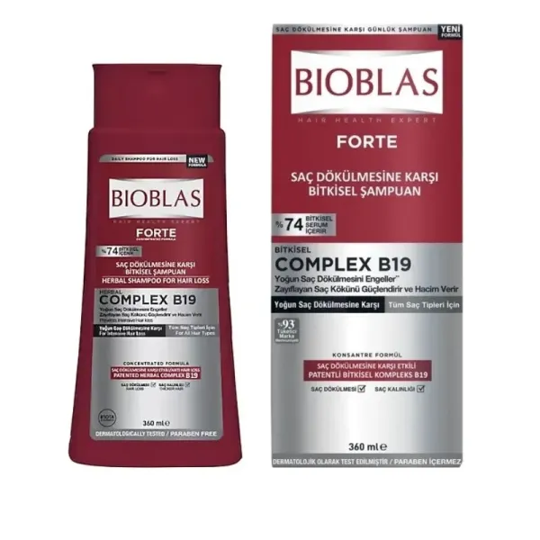 BIOBLAS FORTE SHAMPOOING ANTI CHUTE INTENSIVE COMPLEX B19 360ML