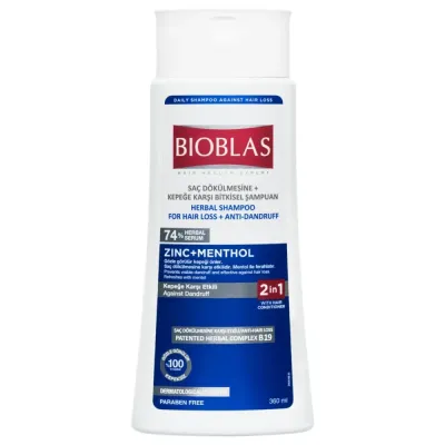 BIOBLAS SHAMPOING ZINC+MENTHOL ANTI PELLICULAIRE 360ML