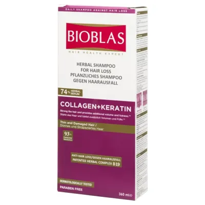 BIOBLAS SHAMPOOING COLLAGEN+KERATIN 360ML