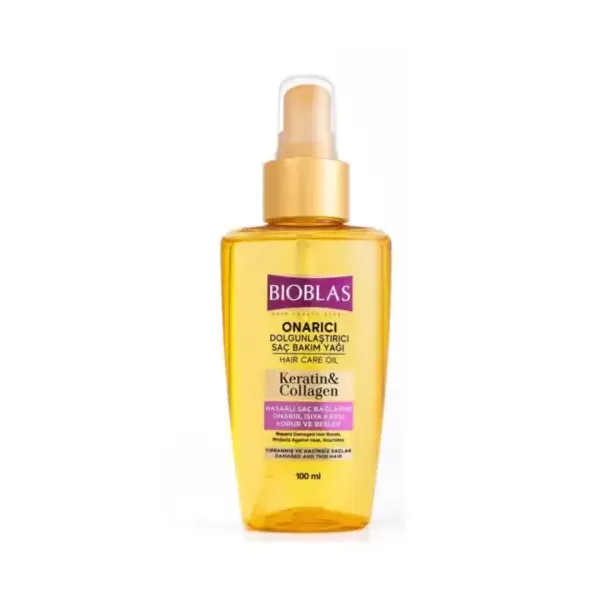 BIOBLAS HUILE DE SOIN CAPILLAIRE KERATIN ET COLLAGEN REPARATRICE 100 ML