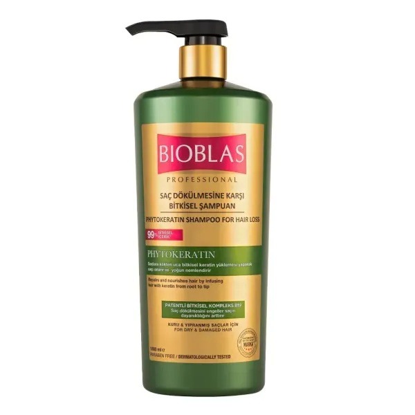 BIOBLAS SHAMPOOING PHYTOKÉRATINE CHEVEUX SECS ET ABÎMÉS 1L