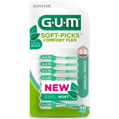 GUM SOFT PICKS COMFORT FLEX 670 MEDIUM 40 UNITÉS