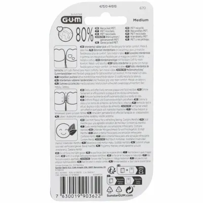 GUM SOFT PICKS COMFORT FLEX 670 MEDIUM 40 UNITÉS