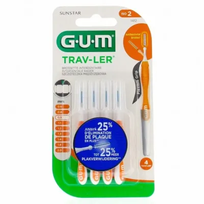 GUM BROSSETTES TRAVELER ULTRAFINE CYLINDRIQUE 0,9MM (1412)