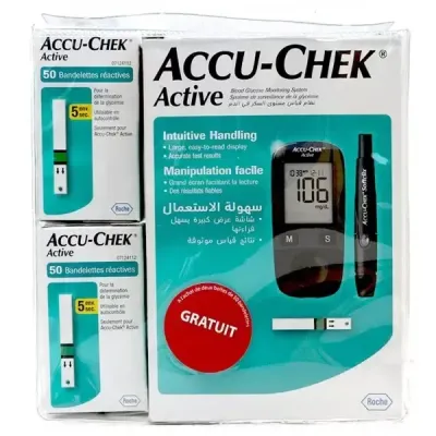 PACK ACCU-CHEK ACTIVE : APPAREIL DE MESURE+100 BANDELETTES