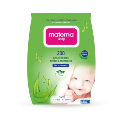 MATERNA LINGETTES BEBE BT/200