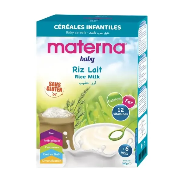 MATERNA BABY CEREALES RIZ LAIT 200GR