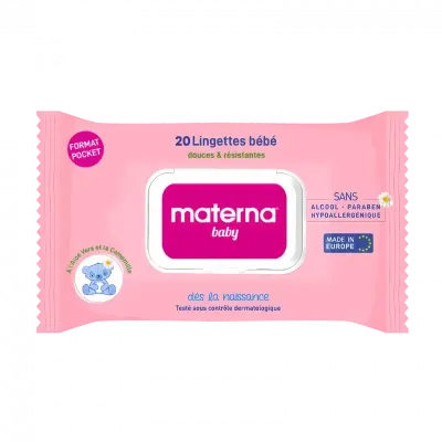 MATERNA BABY LINGETTES BOITE DE 20 ROSE